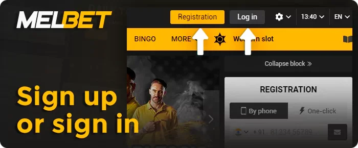 Register or login to Melbet